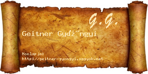 Geitner Gyöngyi névjegykártya